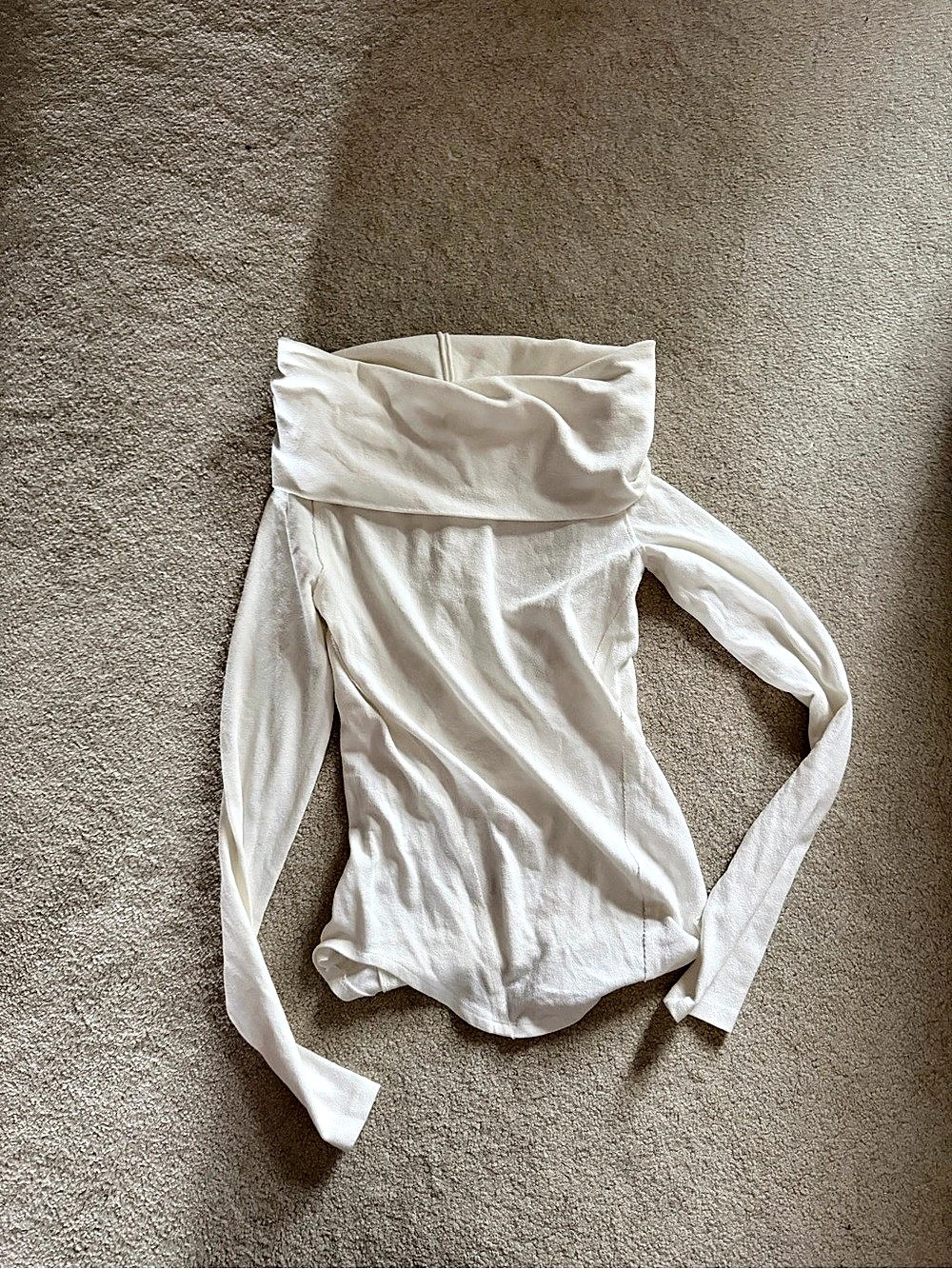 Free People Jane Draped Long Sleeve Top White
